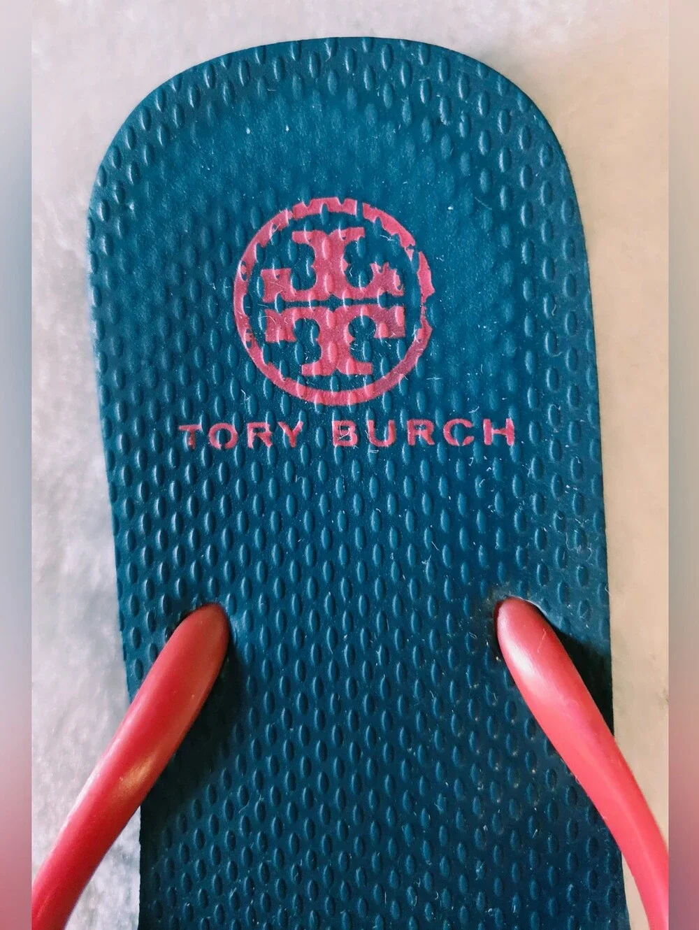 Tory Burch Navy and Red Flip Flops